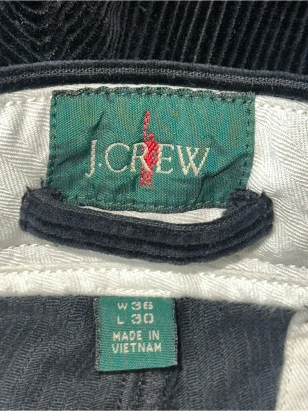 J. Crew Vintage Men's Size 36 x 30 Black Corduroy Trousers Pants